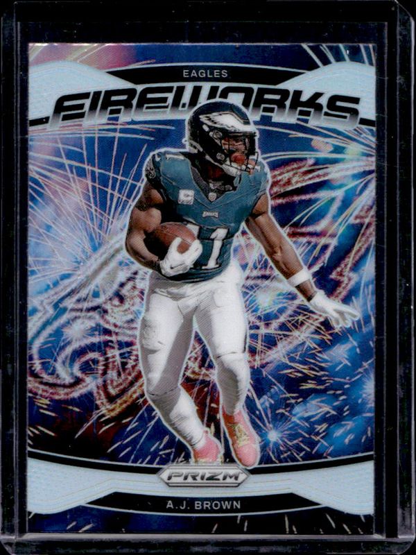AJ Brown 2024 Prizm #13 Fireworks - Silver RAW