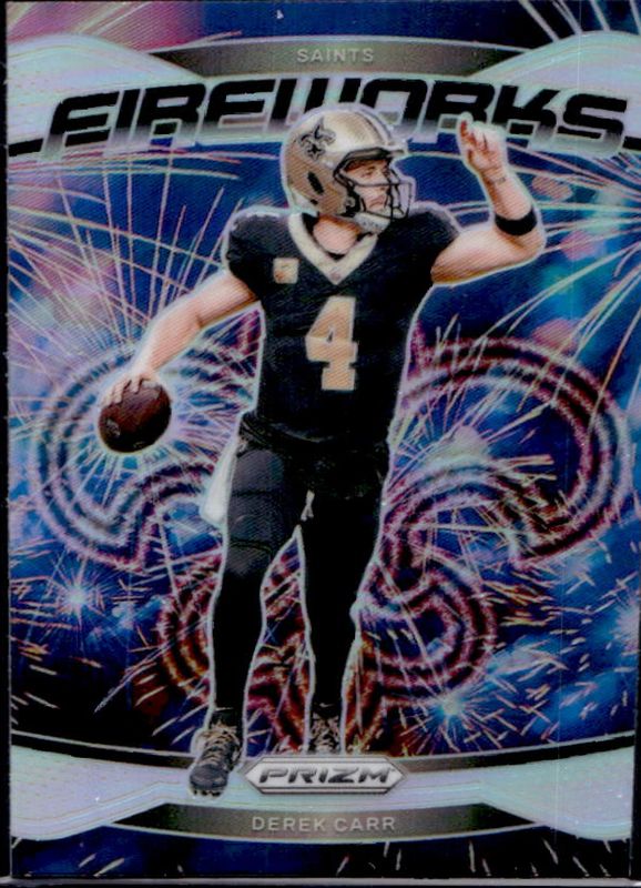 Derek Carr 2024 Prizm #11 Fireworks - Silver RAW