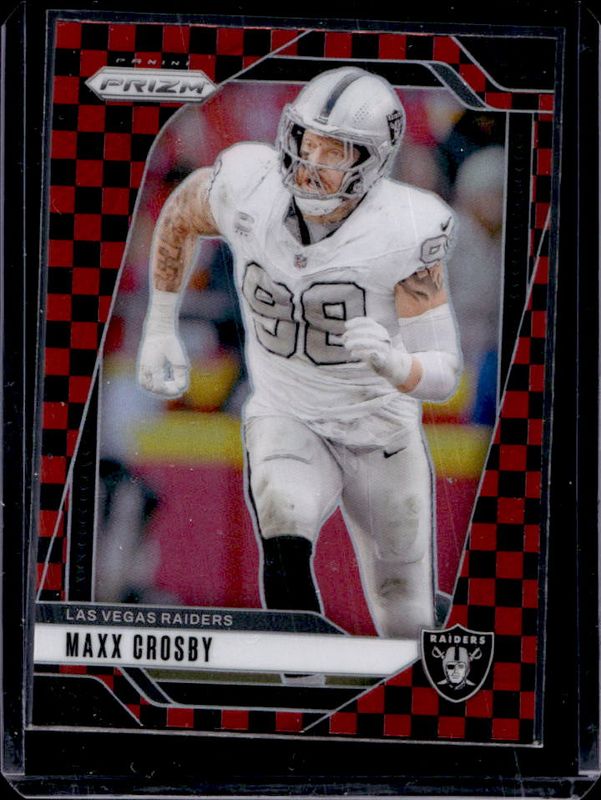 Maxx Crosby 2024 Prizm #152 Black & Red Checker /(SSP) RAW