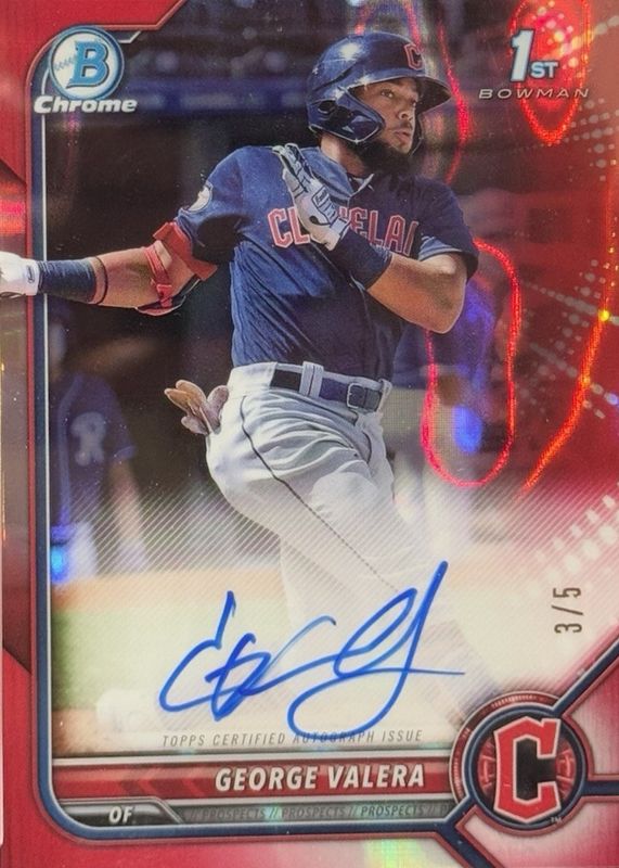 2022 Bowman #CPA-GV Chrome Prospect Auto - Red Lava Refractor /5 (1st)