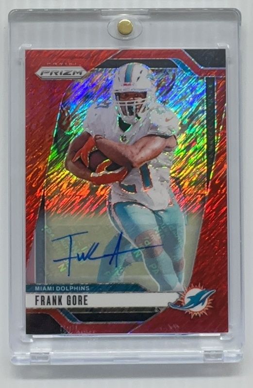 Frank Gore 2024 Prizm #184 Base Autographs - Red Shimmer /35 RAW