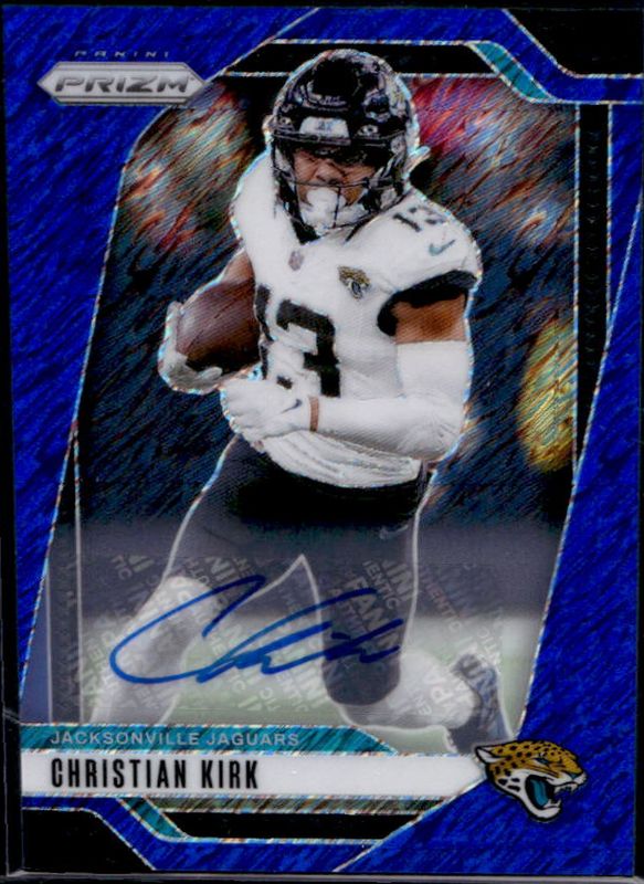Christian Kirk 2024 Prizm #131 Base Autographs - Blue Shimmer /25 RAW