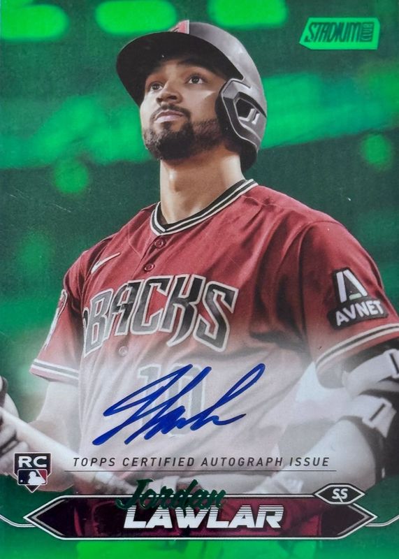 Jordan Lawlar 2024 Stadium Club #SCBA-JL Autographs - Green Foil /5 Rookie RAW