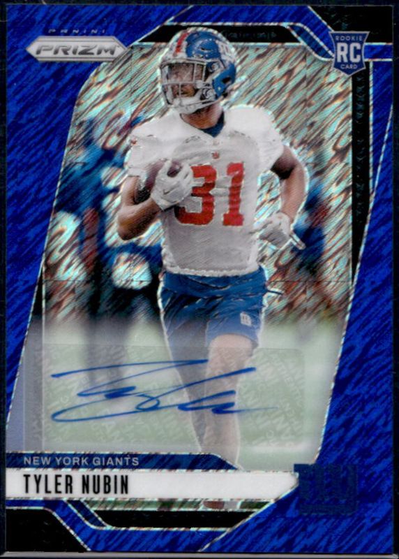 Tyler Nubin 2024 Prizm #395 Base Autographs - Blue Shimmer /25 Rookie RAW
