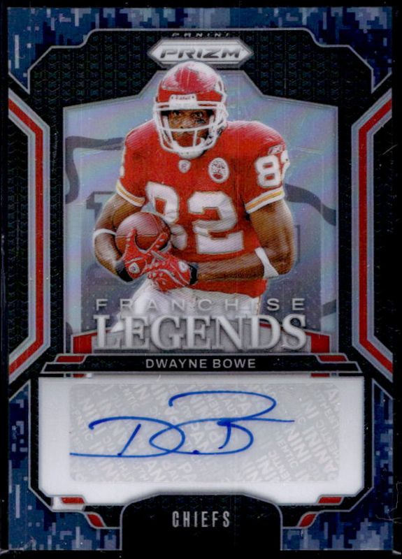 Dwayne Bowe 2024 Prizm #FL-DBE Franchise Legends - Navy Camo /25 RAW