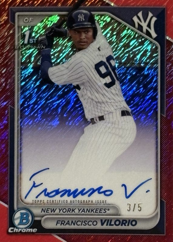 2024 Bowman Chrome #CPA-FV Prospect Auto - Red Wave Refractor /5 (1st)