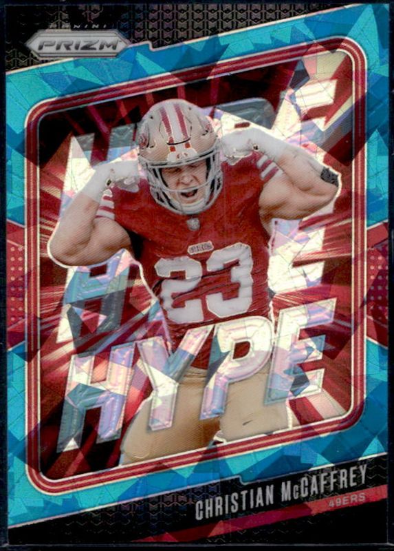 Christian McCaffrey 2024 Prizm #5 Hype - Blue Ice /99 RAW