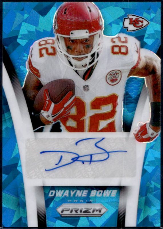 Dwayne Bowe 2024 Prizm #FBA-DBE Flashback Autographs - Blue Ice /99 RAW