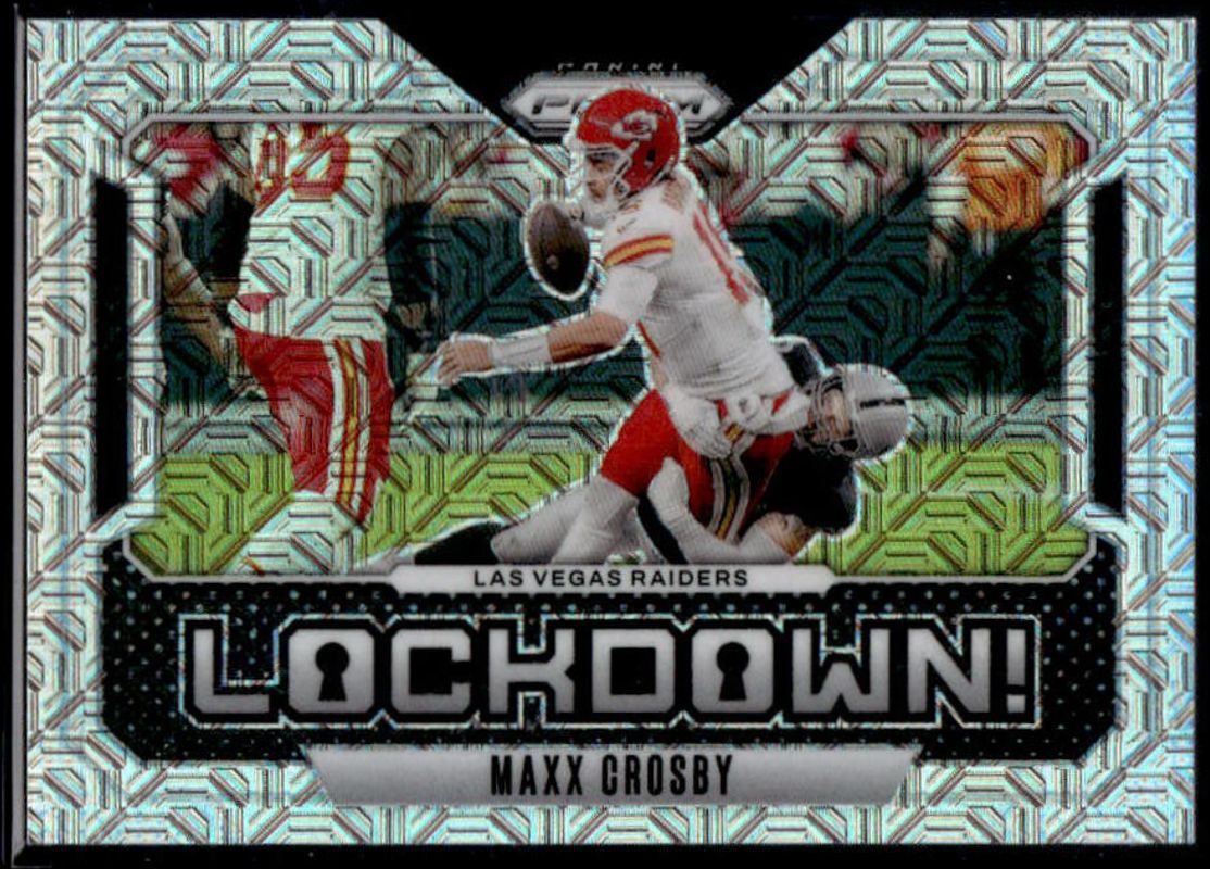 Maxx Crosby 2024 Prizm #1 Lockdown! - Mojo /25 RAW