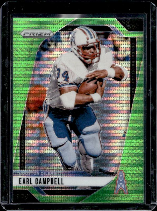 Earl Campbell 2024 Prizm #297 Neon Green Pulsar RAW