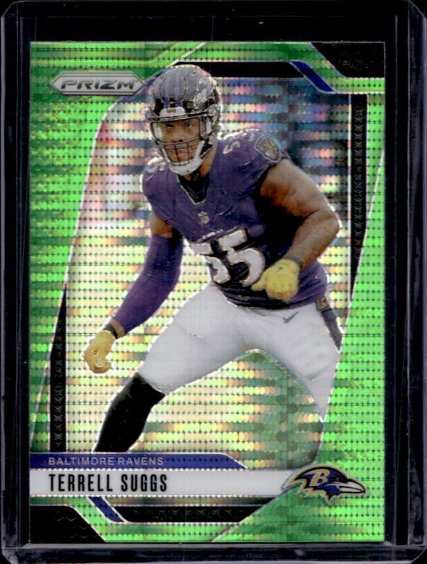 Terrell Suggs 2024 Prizm #26 Neon Green Pulsar RAW