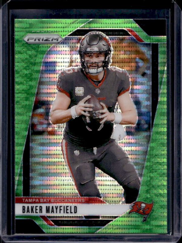 Baker Mayfield 2024 Prizm #268 Neon Green Pulsar RAW