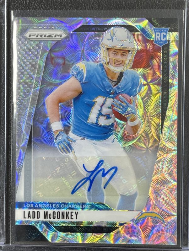 Ladd McConkey 2024 Prizm #365 Base Autographs - Choice /100 Rookie RAW