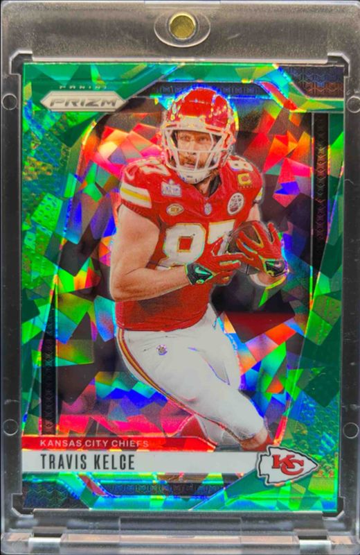 Travis Kelce 2024 Prizm #140 Green Ice RAW