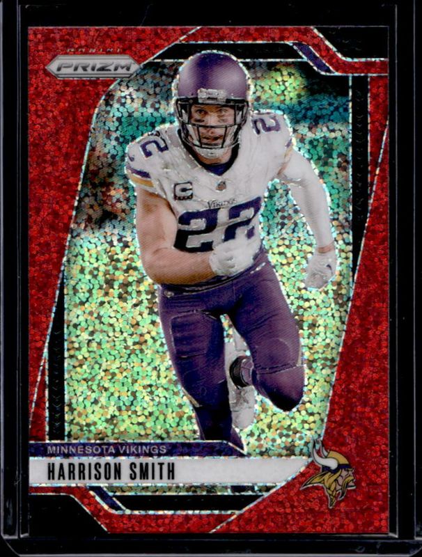Harrison Smith 2024 Prizm #190 Red Sparkle /(SSP) RAW