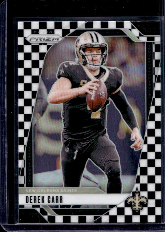 Derek Carr 2024 Prizm #203 Black & White Checker /(SSP) RAW