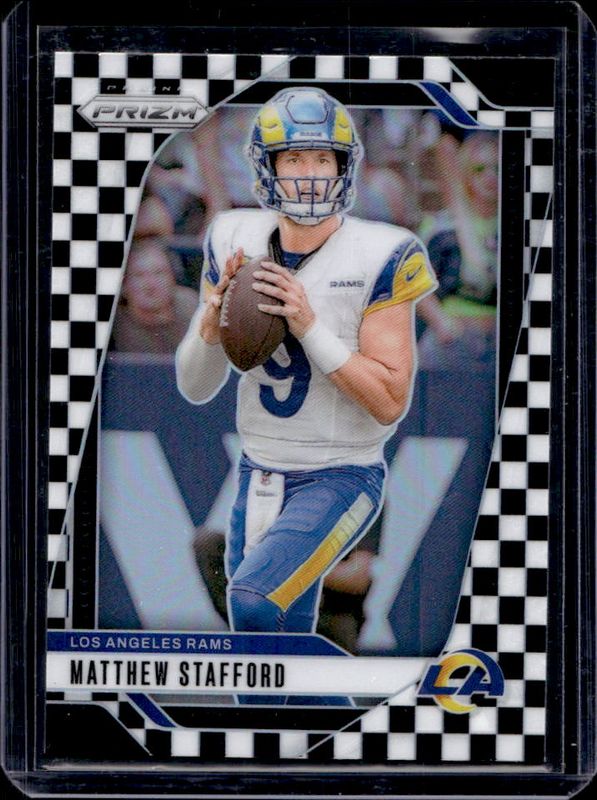 Matthew Stafford 2024 Prizm #166 Black & White Checker /(SSP
