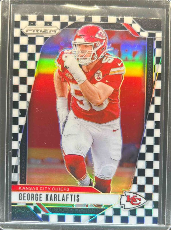 George Karlaftis 2024 Prizm #142 Black & White Checker /(SSP) RAW