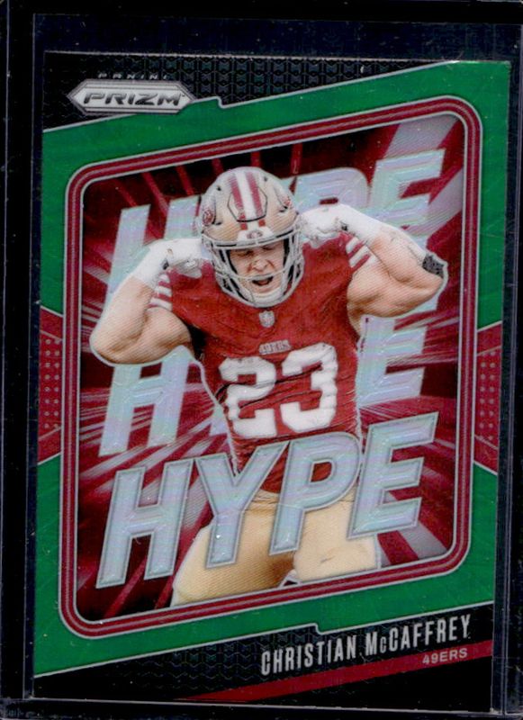 Christian McCaffrey 2024 Prizm #5 Hype - Green RAW
