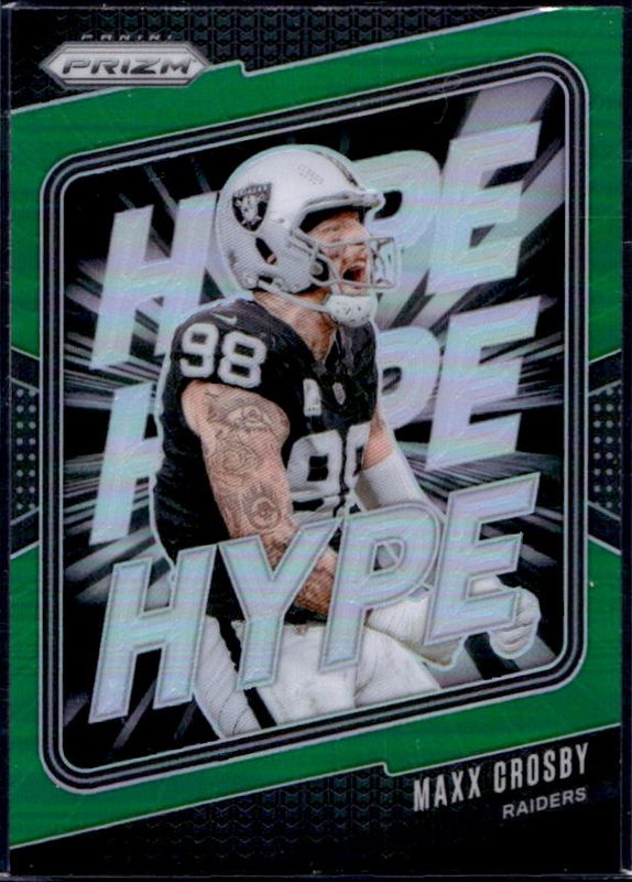 Maxx Crosby 2024 Prizm #9 Hype - Green RAW