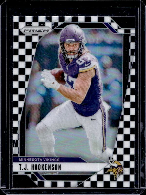 TJ Hockenson 2024 Prizm #188 Black & White Checker /(SSP) RAW