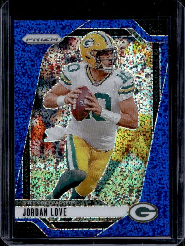 Jordan Love 2024 Prizm #101 Blue Sparkle /96 RAW