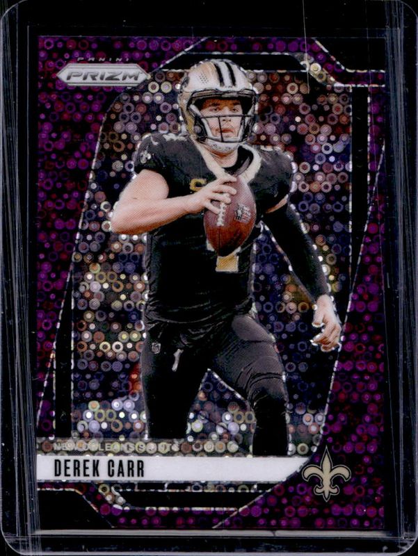 Derek Carr 2024 Prizm #203 No Huddle Purple /49 RAW