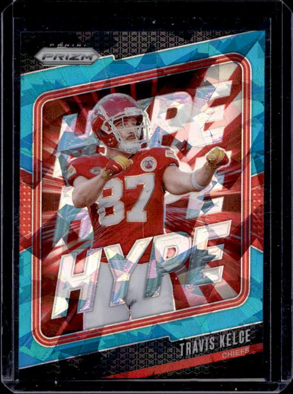 Travis Kelce 2024 Prizm #140 Blue Sparkle /96 RAW