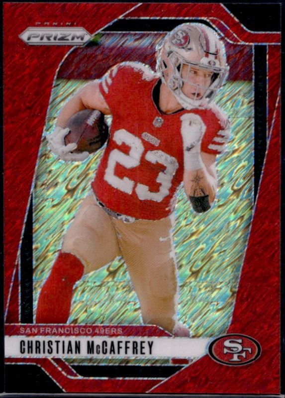 Christian McCaffrey 2024 Prizm #250 Red Shimmer /35 RAW