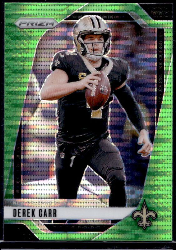 Derek Carr 2024 Prizm #203 Neon Green Pulsar RAW