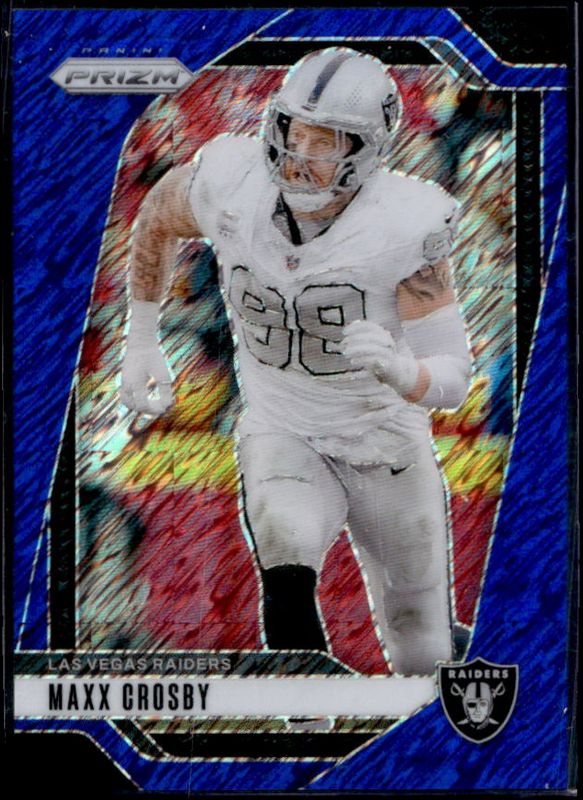 Maxx Crosby 2024 Prizm #152 Blue Shimmer /25 RAW