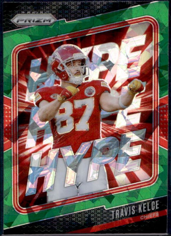 Travis Kelce 2024 Prizm #7 Hype - Green Ice RAW