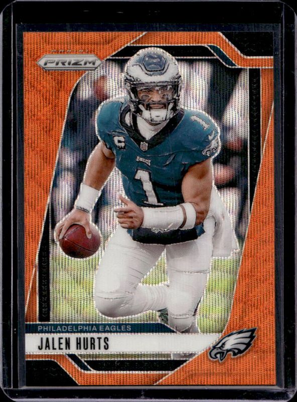 Jalen Hurts 2024 Prizm #231 Orange Wave /60 RAW