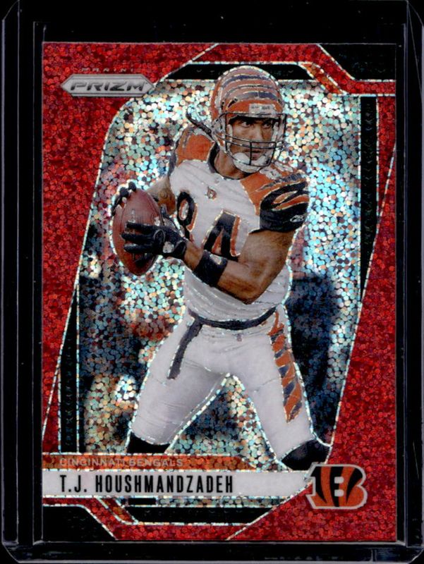 TJ Houshmandzadeh 2024 Prizm #63 Red Sparkle /(SSP) RAW