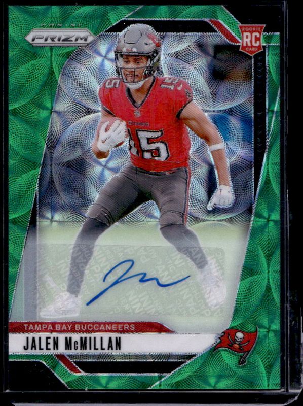 Jalen McMillan 2024 Prizm #338 Base Autographs - Green Scope /75 Rookie RAW