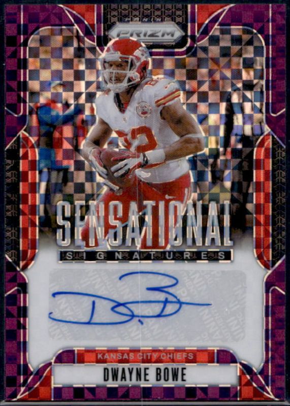Dwayne Bowe 2024 Prizm #SS-DBE Sensational Signatures - Purple Power /49 RAW