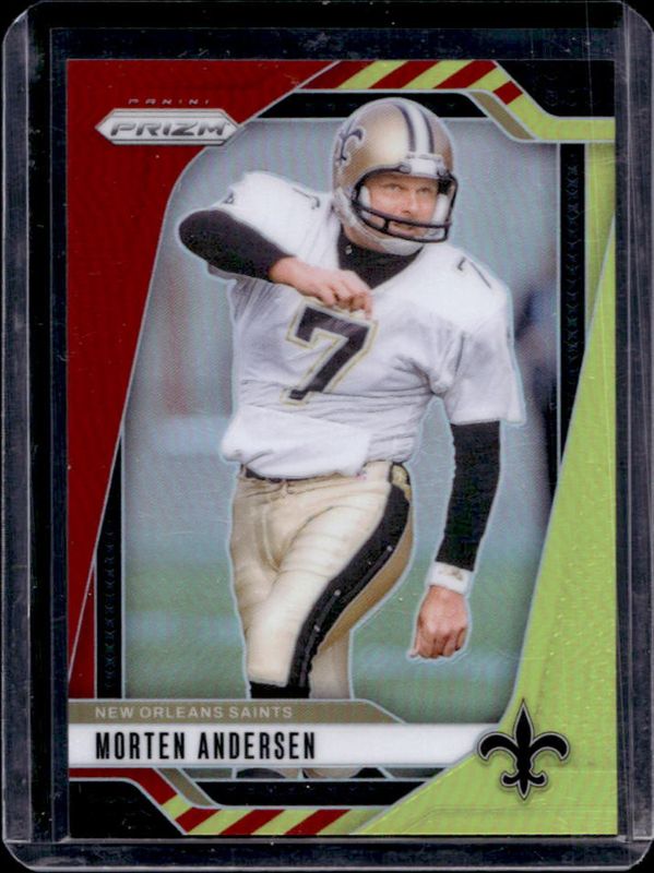 Morten Andersen 2024 Prizm #211 Red & Yellow /44 RAW