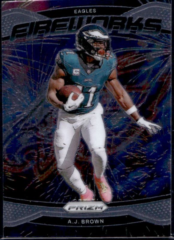 AJ Brown 2024 Prizm #13 Fireworks RAW