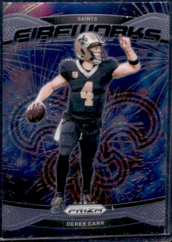 Derek Carr 2024 Prizm #11 Fireworks RAW