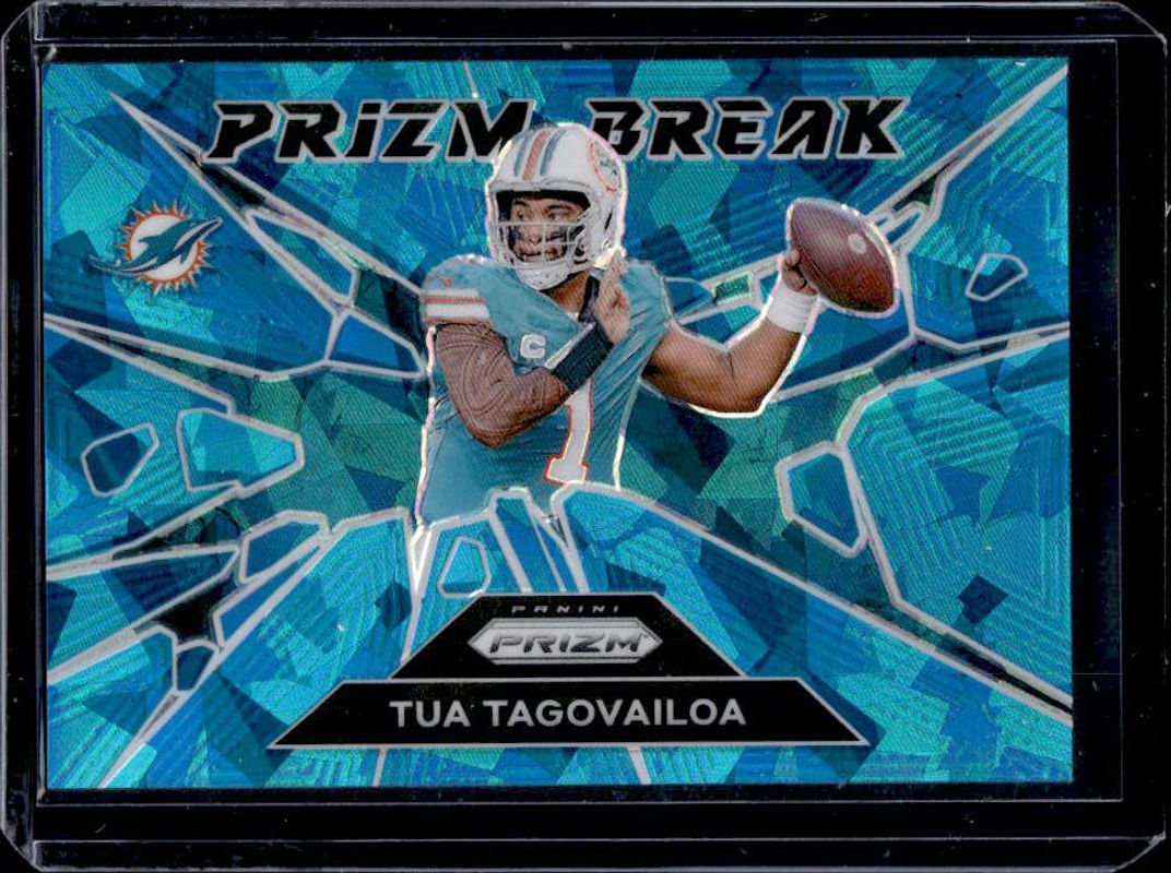 Tua Tagovailoa 2024 Prizm #10 Prizm Break - Blue Ice /99 RAW