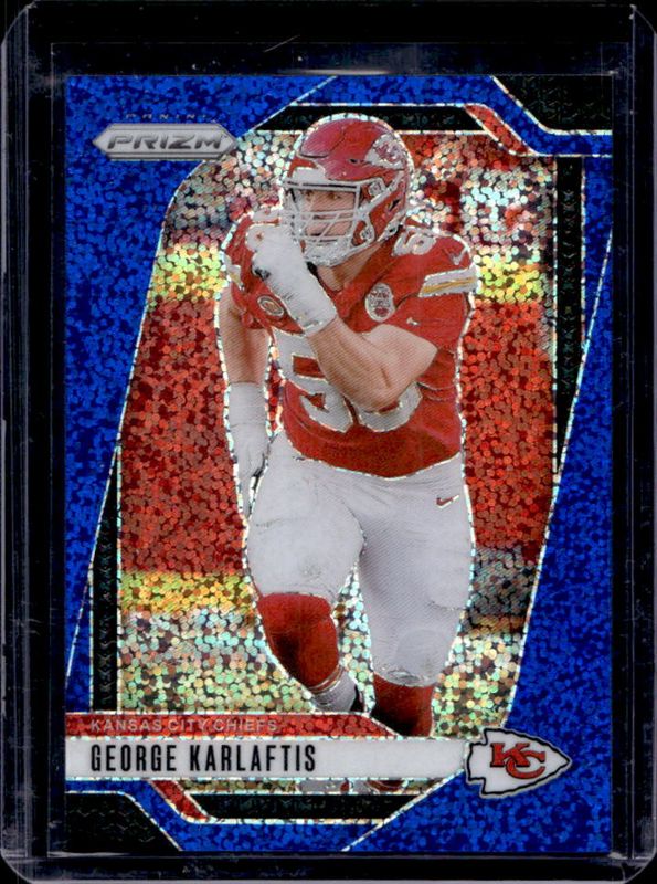 George Karlaftis 2024 Prizm #142 Blue Sparkle /96 RAW