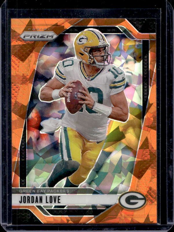 Jordan Love 2024 Prizm #101 Orange Ice RAW