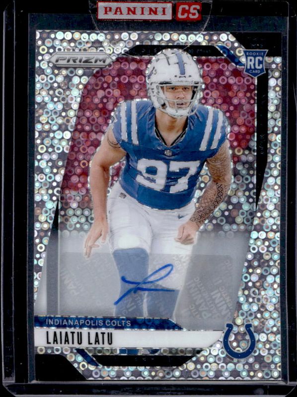 Laiatu Latu 2024 Prizm #366 Base Autographs - No Huddle Rookie RAW