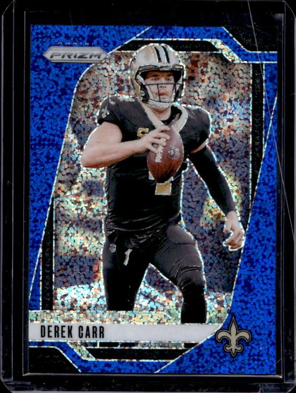 Derek Carr 2024 Prizm #203 Blue Sparkle /96 RAW