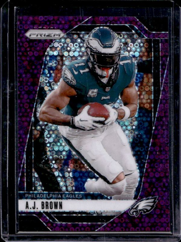 AJ Brown 2024 Prizm #233 No Huddle Purple /49 RAW