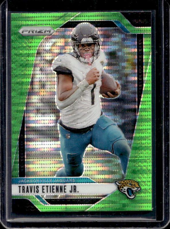 Travis Etienne Jr. 2024 Prizm #130 Neon Green Pulsar RAW