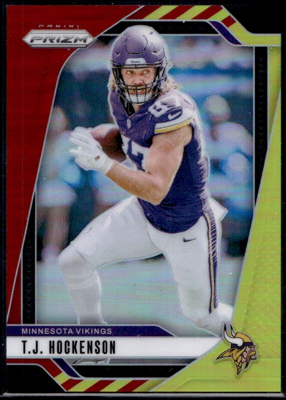 TJ Hockenson 2024 Prizm #188 Red & Yellow /44 RAW