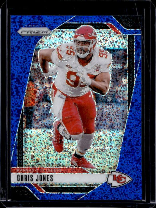 Chris Jones 2024 Prizm #143 Blue Sparkle /96 RAW
