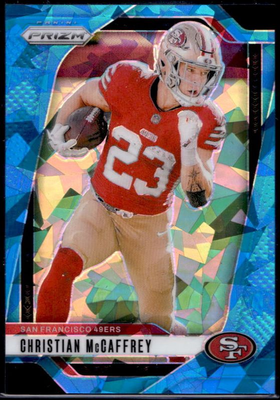Christian McCaffrey 2024 Prizm #250 Blue Ice /99 RAW