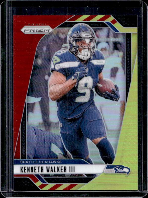 Kenneth Walker III 2024 Prizm #260 Red & Yellow /44 RAW